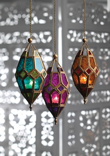 Moroccan lantern colour glass - moroccan, lantern,