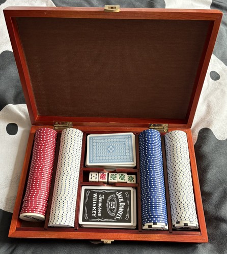 Poker set wooden case - poker,
