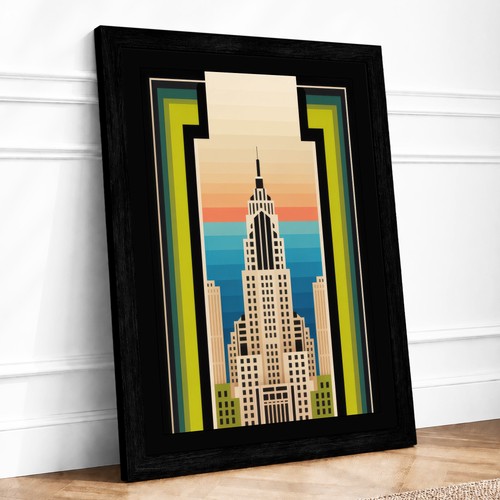 Chrysler building framed art - building,