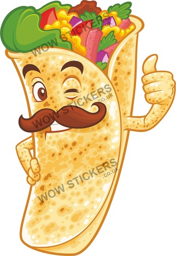 Burrito mascot sticker - mascot, a