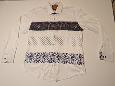 Makrom Mens White Floral Size
