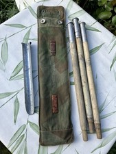 German Army WW2 M31 Zeltbahn Tent Pole + Peg Set + Pouch Bag Swiss Reissue 1938