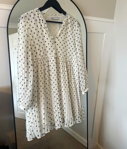 Zara white black polka dot - black,