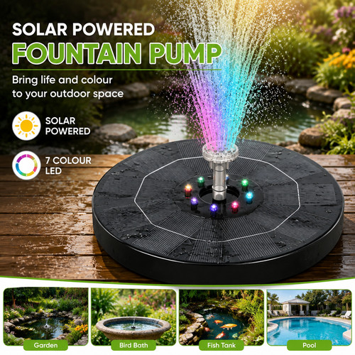 Solar fountain pump led - solar, lights