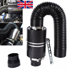 Carbon Fibre Cold Air Filter 3" Feed Enclosed Intake Induction Pipe Hose Kit 