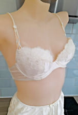 Janet Reger Lightly Padded Ivory Silk And Lace U/W Plunge Bra 38D