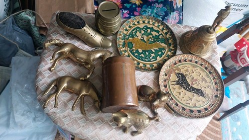 Vintage brass job lot - brass,