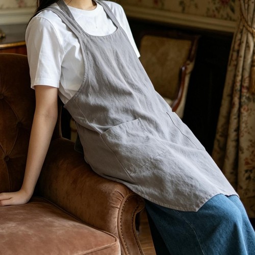 Cotton linen apron pinafore - apron,