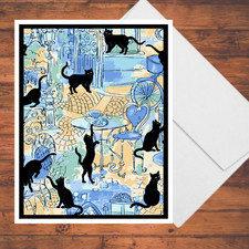 Paris Cafe Black Cats Card