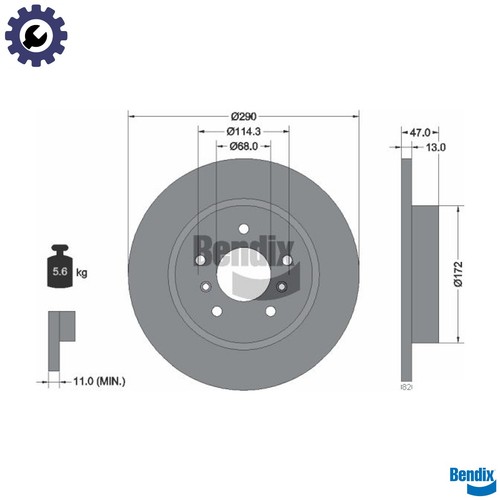 Brake disc bds1487 for - 2x,