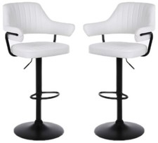 6 X PLUSH WHITE BAR STOOLS GAS