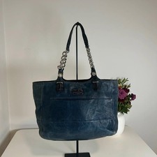 Coach madison Tribeca East West Navy Pebbled Tote Shoulder Bag