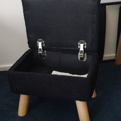 Black tufted storage - black,