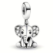 Elephant Pendant Charm For Bracelets S925 Sterling Silver