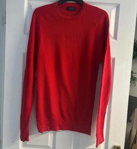 Zara men red knit crew - zara, men's