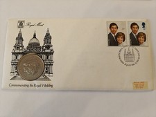 1981 Charles Diana Wedding Crown and First Day Cover Stamp Royal Wedding