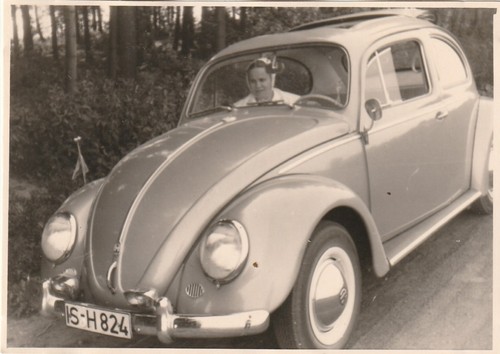 Vintage photo woman vw - in,