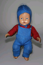 Vintage 1940's Baby Boy Doll British National Dolls Fully Articulated & Clothed