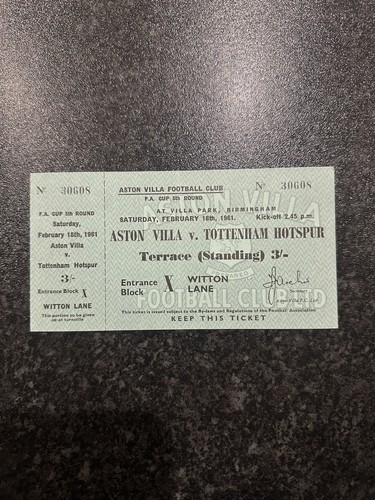 Cup ticket very - rare, 1961