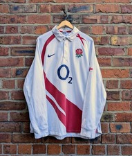 England 2003/05 Home Rugby Union Shirt Nike Vintage Long Sleeve Mens Size 3XL