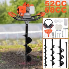 72/68/52 CC Petrol Post Hole Borer Fence Earth Auger Digger + 3 Bits + Extension