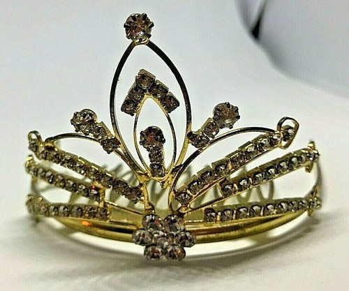 Vintage tiara hair comb - hair, gold