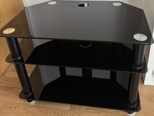 Black glass metal corner - corner, tv