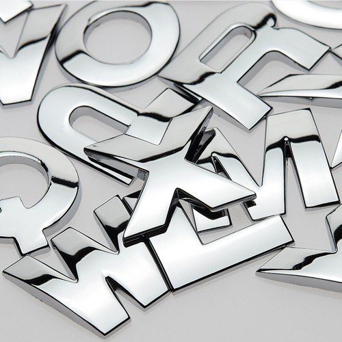 40pcs chrome metal letters - 40pcs, 3d