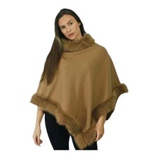 Women's Winter Poncho Faux Fur