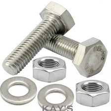 Stainless Steel Bolts M6 M8 M10 Fully Threaded Set Screws Nuts Washers A2-70