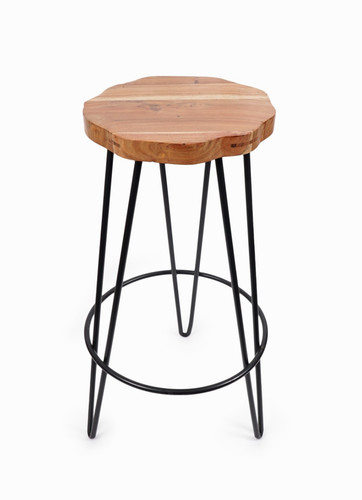 Natural wood bar stool iron - wood,