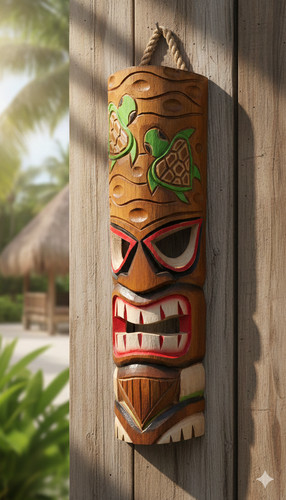 Hand carved wooden - wooden, mask