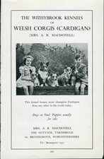 WELSH CARDIGAN CORGI DOGS AND CHILDREN 1950'S WITHYBROOK KENNEL DOG ADVERT PRINT