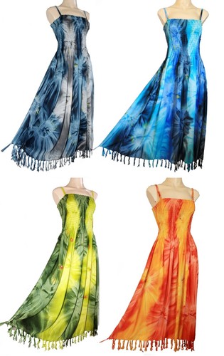 Fringed tie dye elasticated - tie-dye,