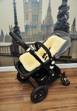 Woolala Pushchair Universal Fit Liner Sheepskin SALE Cream fur Brown Backing NEW