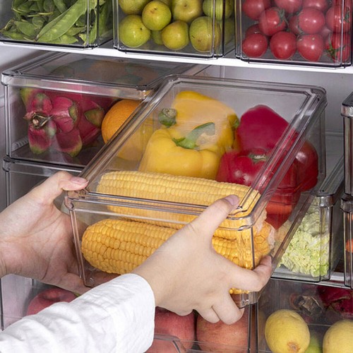 3pcs clear fridge storage box - clear,