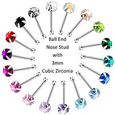 Short 925 Silver Nose Stud •