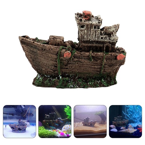 Shipwreck fish tank ornaments - shipwreck,