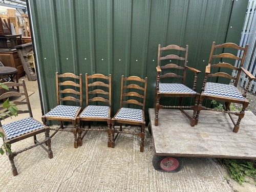 Antique oak ladder back dining - antique,
