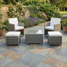 2 Grey Rattan Cube Chairs, 2