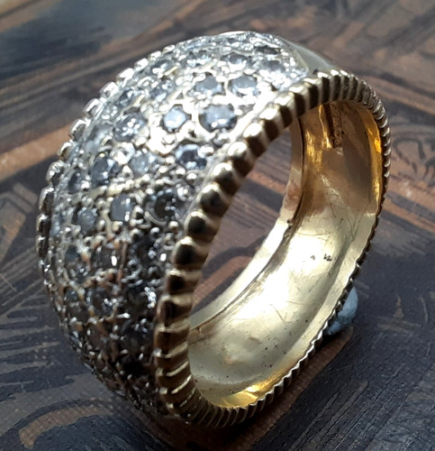 9ct gold diamond pave set - ,