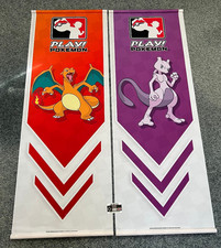 Pokemon Play TCG Banner Display Bundle Charizard Mewtwo Fabric Trading Card Game