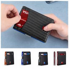 Mens Super Thin Wallet ID Credit Card Holder Smart RFID Blocking Slim Money Clip