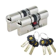 Pair Yale Platinum Keyed Alike Euro Cylinder UPVC Door Lock Anti Snap 3 Star