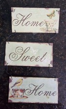 Tin Hanging Wall Plaque "Home Sweet Home" ***