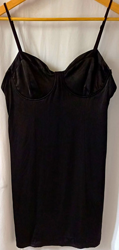 Primark black satin slip dress - slip,