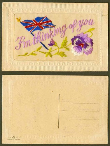 Ww1 silk embroidered old - embroidered,