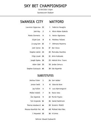Swansea city watford a4 - city,