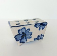 Vintage Delft Ceramic  Flower Brick
