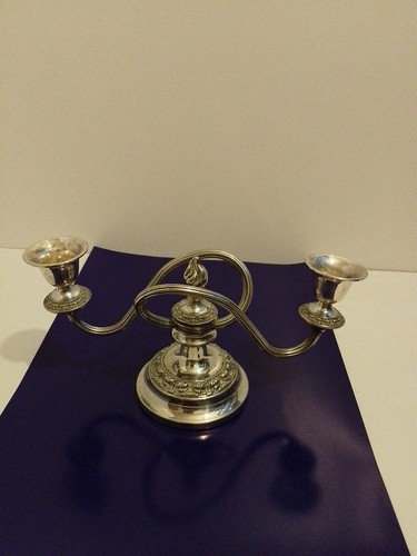 Vintage silver plated candle - vintage,